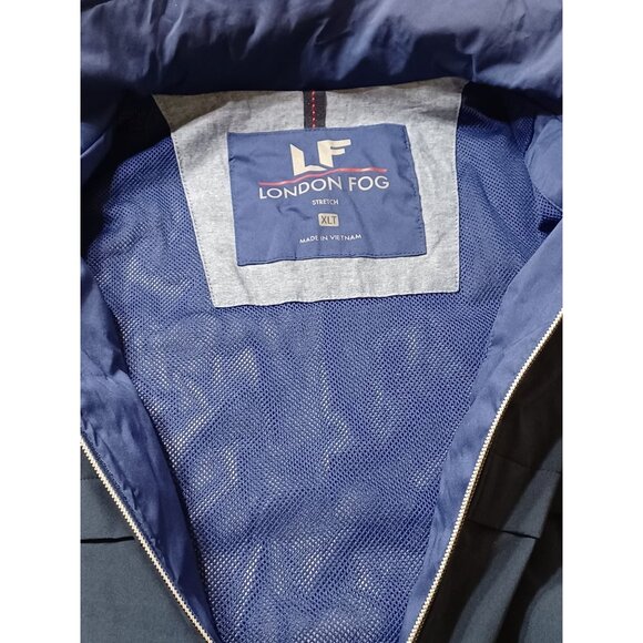 London Fog Mens Stretch Jacket XL Navy Blue Polyester Zipper Pockets Mesh Lining - Picture 4 of 12